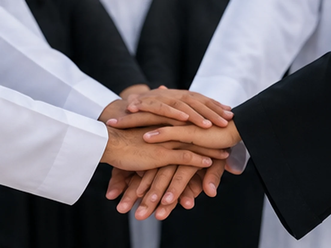Hands joined in partnership